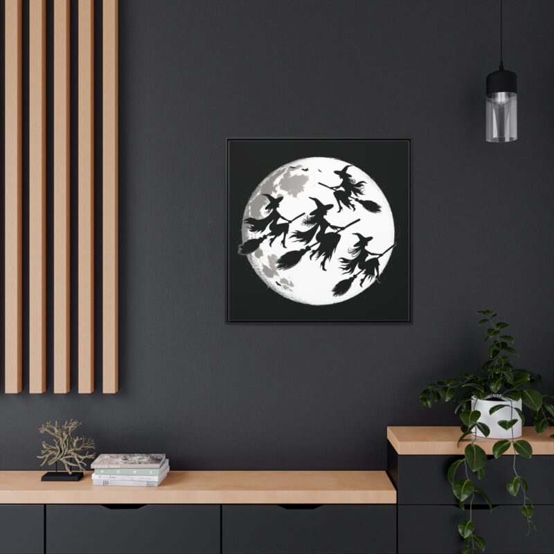 Canvas Wraps - Elegant Witch Silhouettes on Broomsticks Halloween Wall Art - Image 41