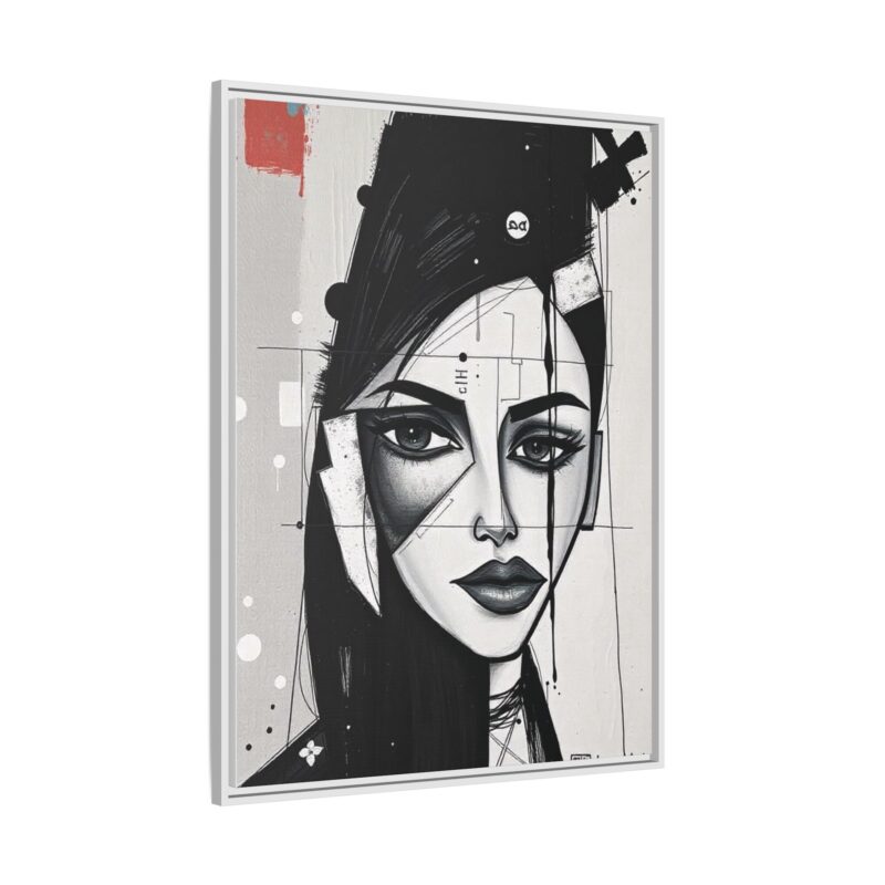 Canvas Art on An elegant and modern black-and-white abstract portrait - Image 83