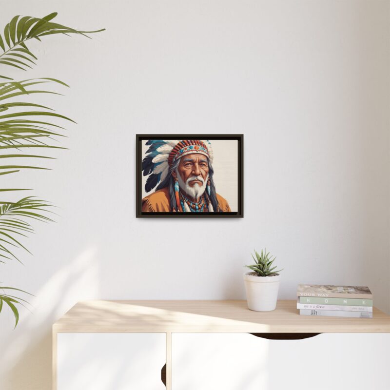 Matte Canvas, Framed elderly Native American man - Image 60