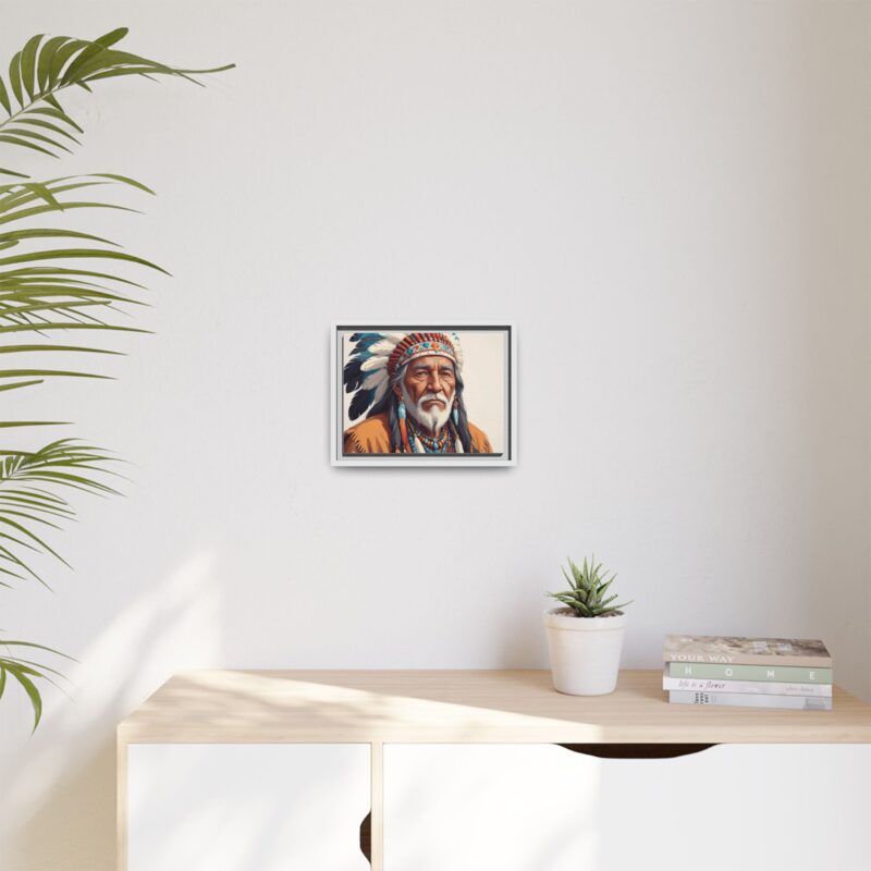 Matte Canvas, Framed elderly Native American man - Image 48