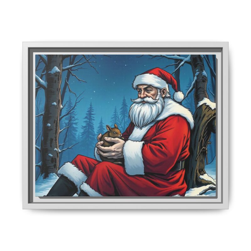 Canvas Art of Santa's Gentle Moment in the Snowy Woods - Image 54