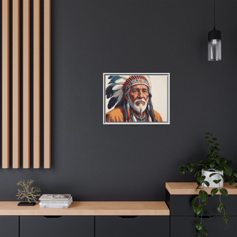 Matte Canvas, Framed elderly Native American man - Image 77