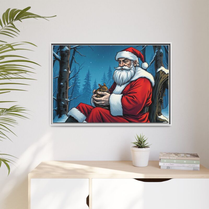 Canvas Art of Santa's Gentle Moment in the Snowy Woods - Image 104