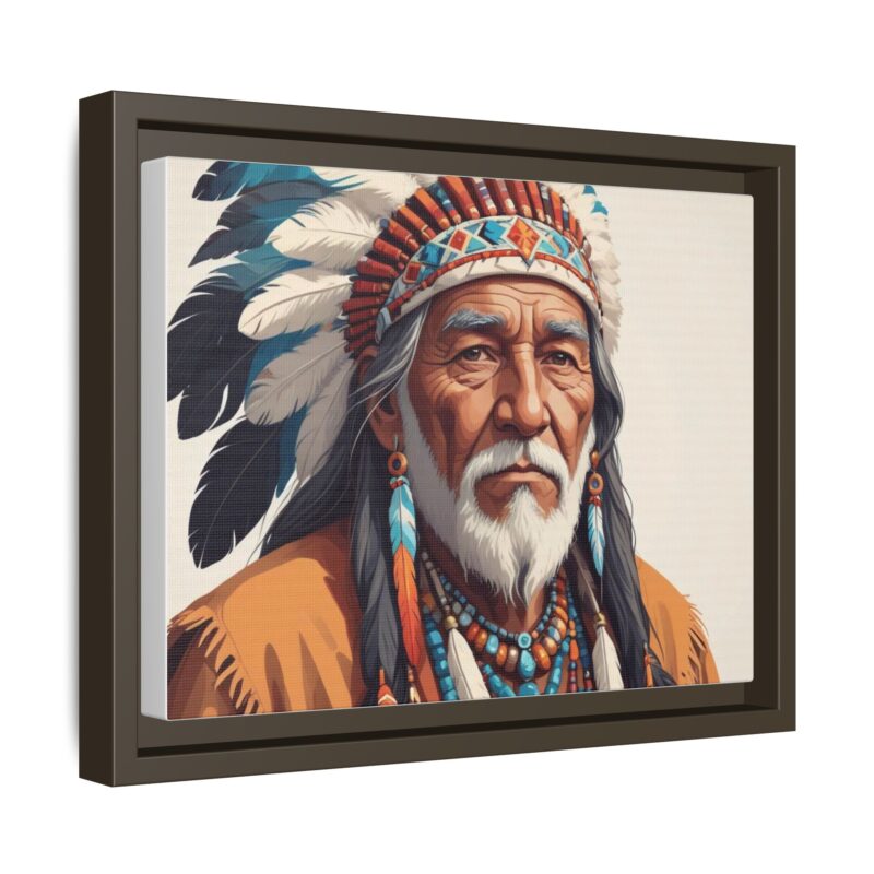 Matte Canvas, Framed elderly Native American man - Image 43