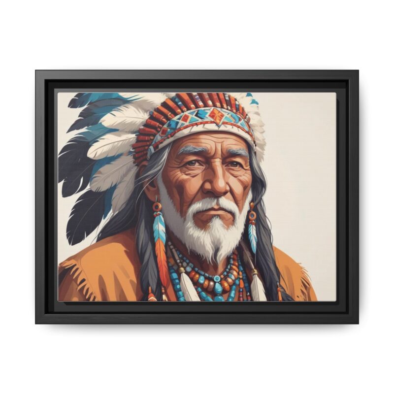 Matte Canvas, Framed elderly Native American man - Image 6