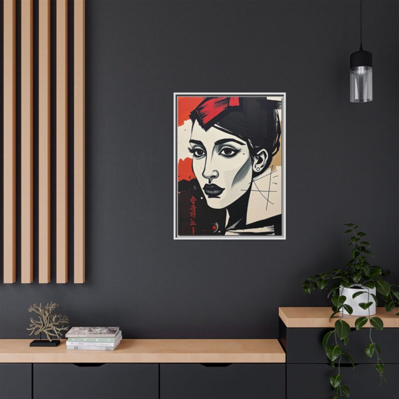Wall Art Print of A black and white abstract portrait of a woman's face - Image 73
