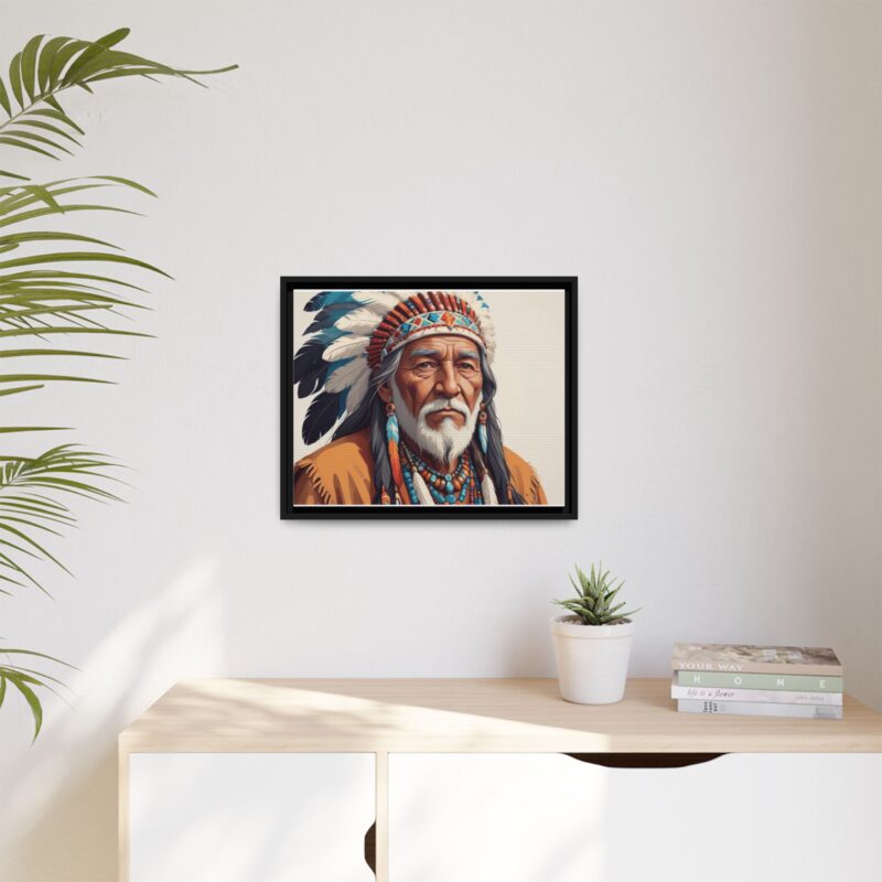 Matte Canvas, Framed elderly Native American man - Image 20