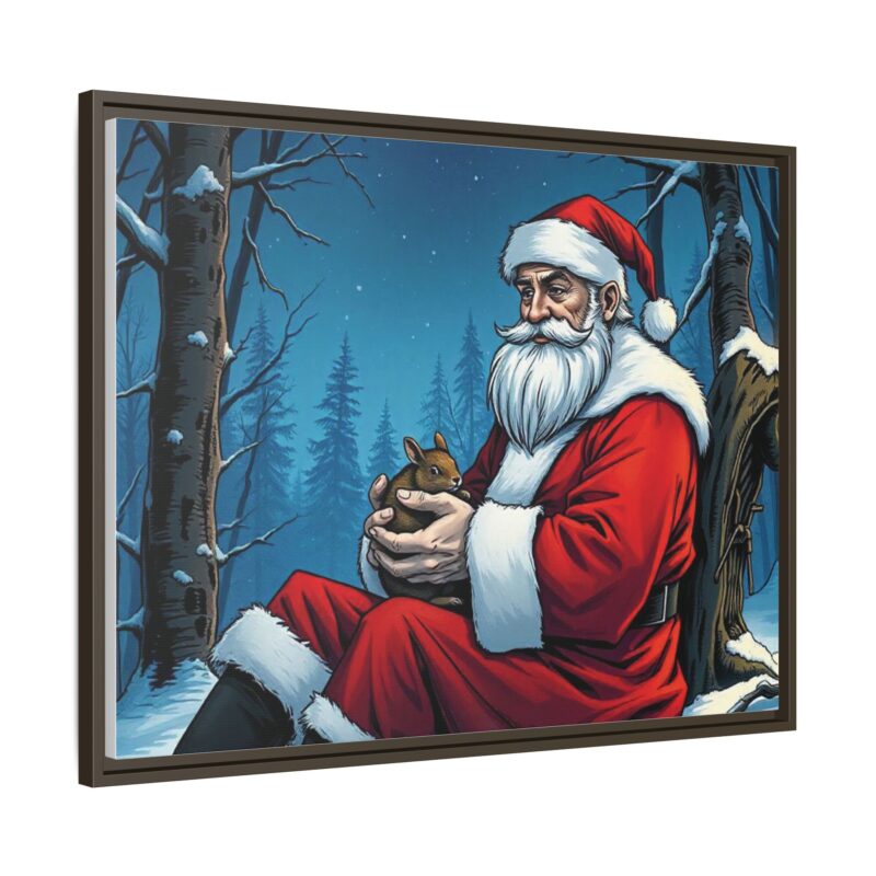 Canvas Art of Santa's Gentle Moment in the Snowy Woods - Image 97