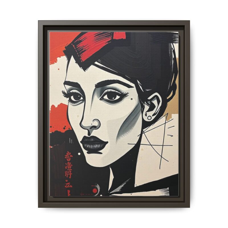 Wall Art Print of A black and white abstract portrait of a woman's face - Image 38