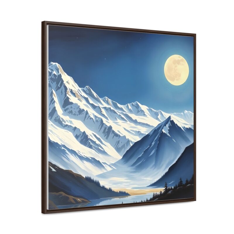 Canvas Wraps - Snow-Capped Mountains Under a Full Moon - Image 54