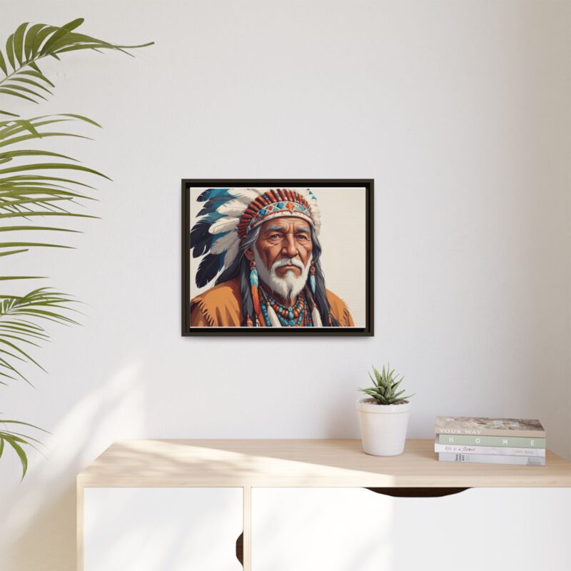 Matte Canvas, Framed elderly Native American man - Image 68