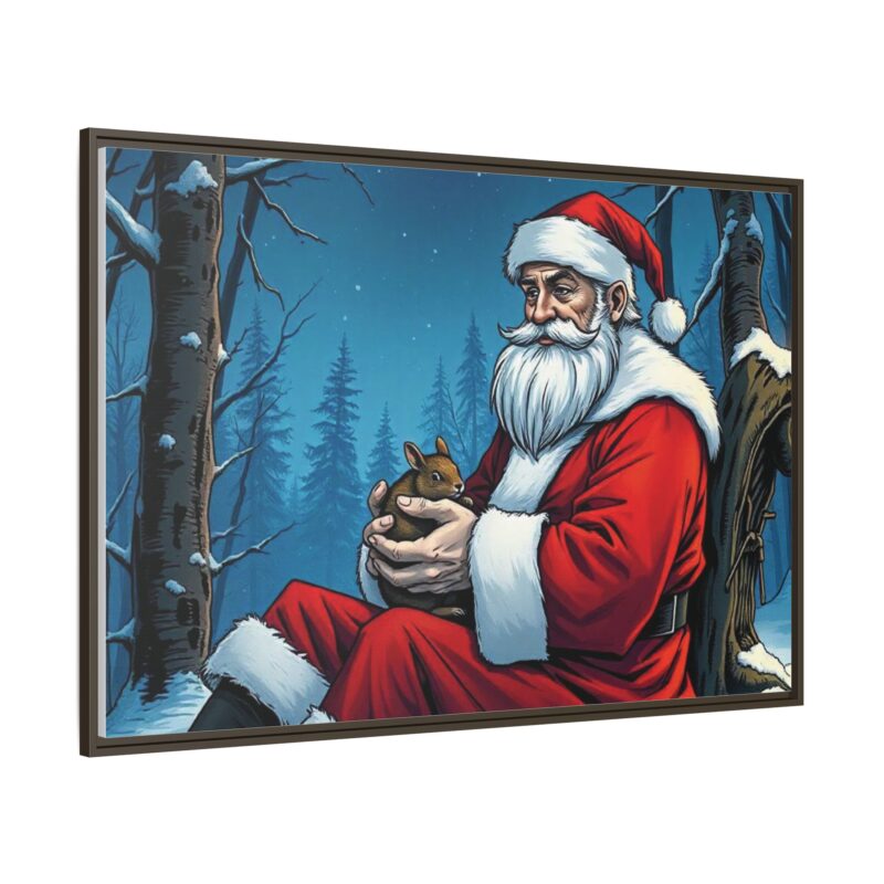 Canvas Art of Santa's Gentle Moment in the Snowy Woods - Image 115