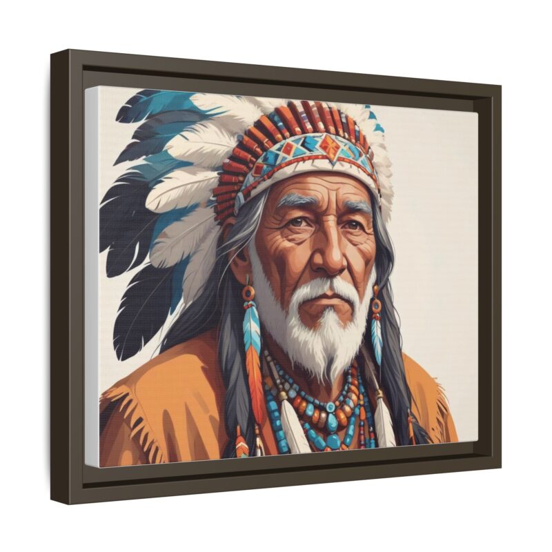 Matte Canvas, Framed elderly Native American man - Image 51