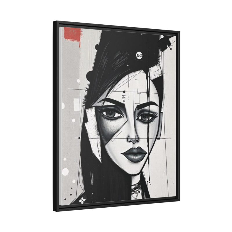 Canvas Art on An elegant and modern black-and-white abstract portrait - Image 87