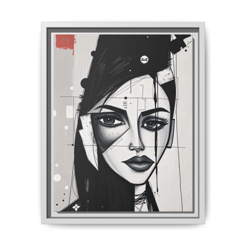 Canvas Art on An elegant and modern black-and-white abstract portrait - Image 42