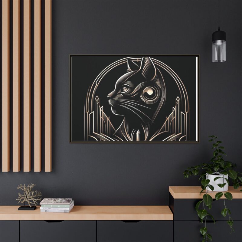 Elegant Art Deco Black Cat Canvas - Dark and Luxurious Wall Art Design - Image 48
