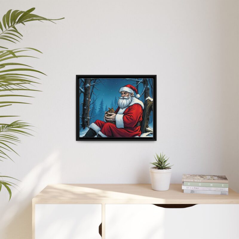 Canvas Art of Santa's Gentle Moment in the Snowy Woods - Image 20