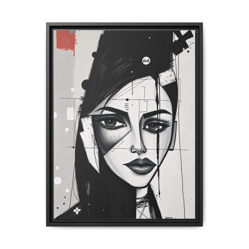 Canvas Art on An elegant and modern black-and-white abstract portrait - Image 22