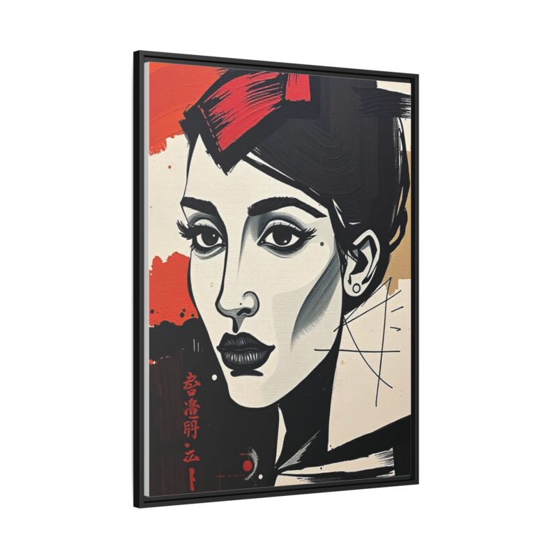 Wall Art Print of A black and white abstract portrait of a woman's face - Image 3