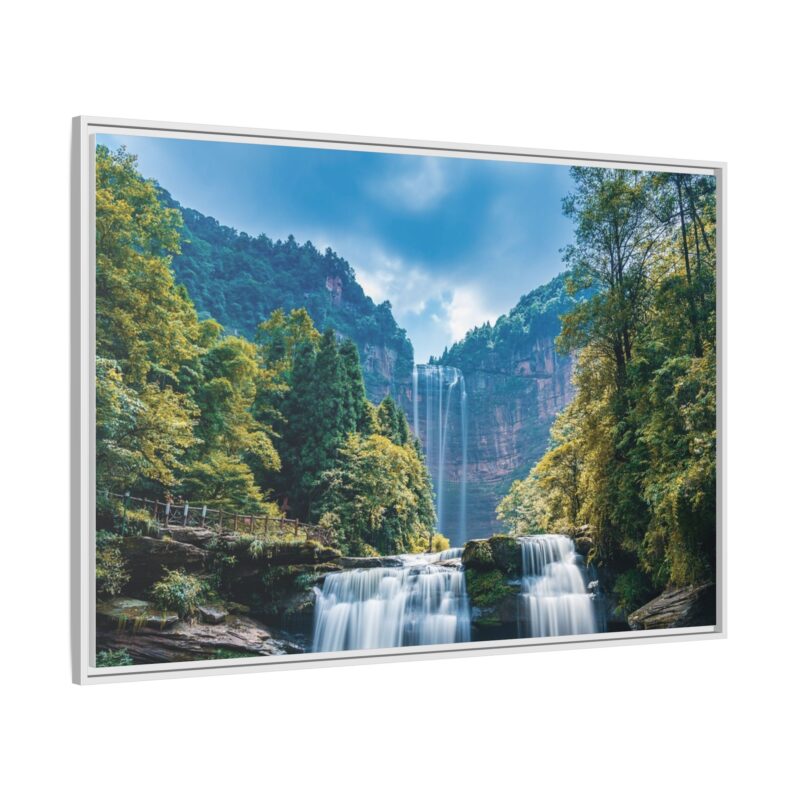 Canvas Wall Art - Waterfall Mountain Landscape - Image 119