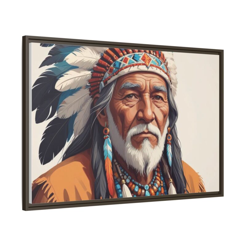 Matte Canvas, Framed elderly Native American man - Image 98