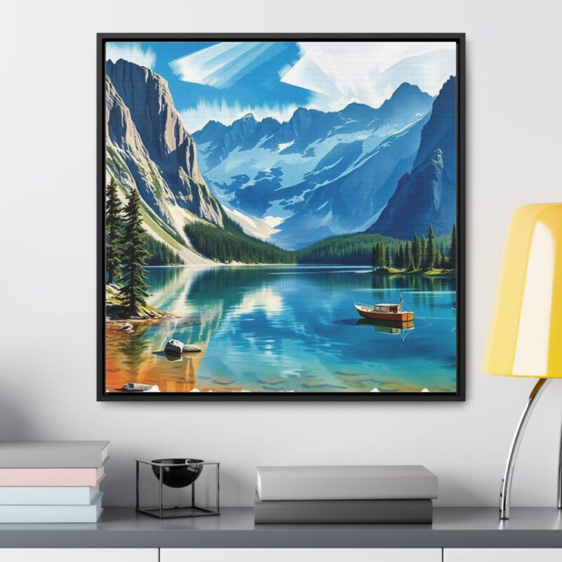 Canvas Wrap Mountain Lake Wall Art - Image 36