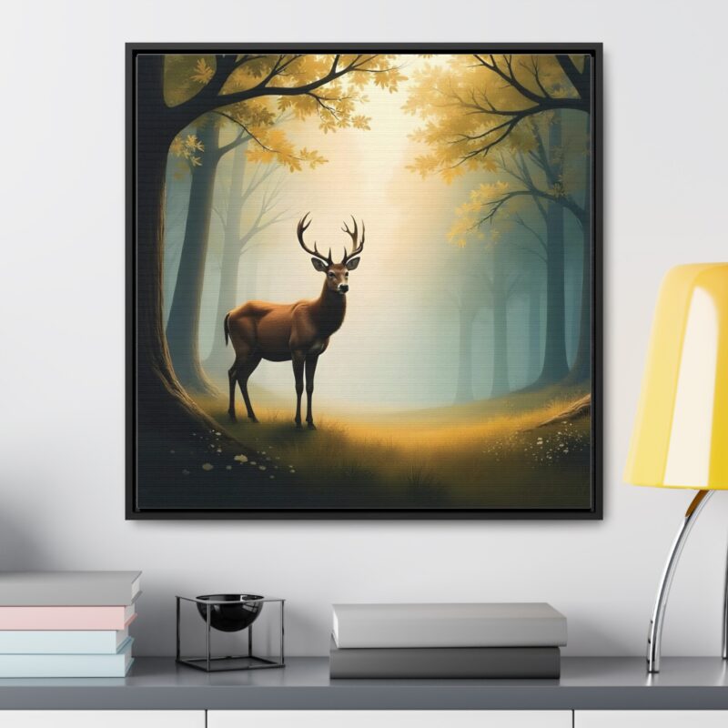 Canvas Wraps - Graceful Deer in Misty Forest Wall Art - Image 36