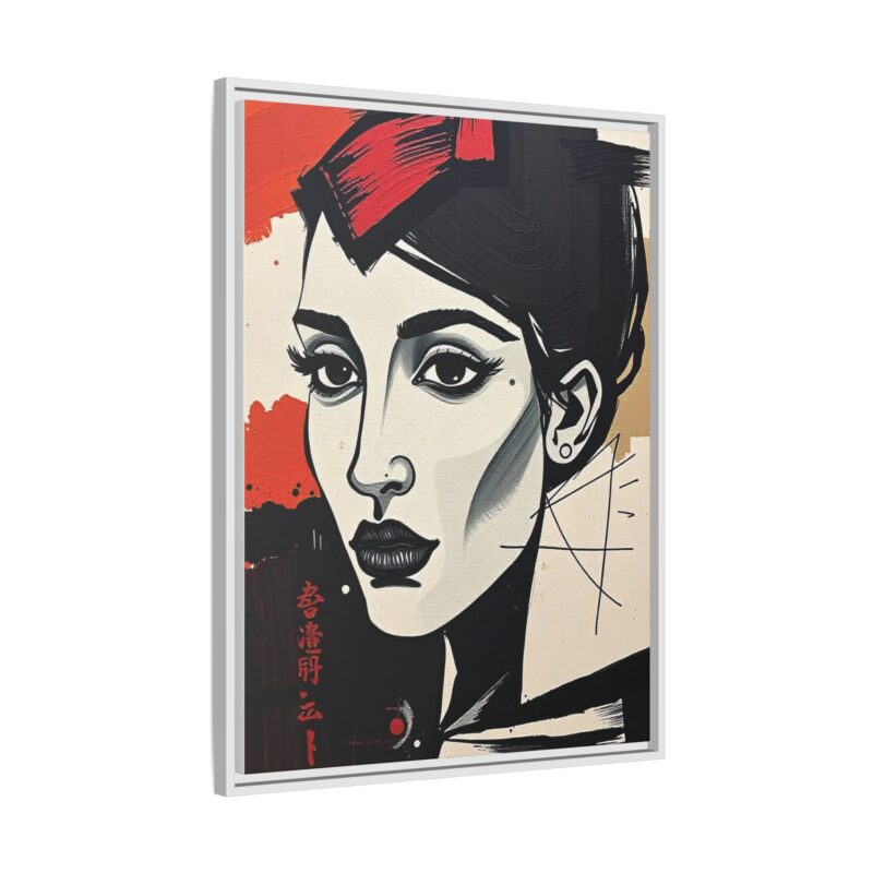 Wall Art Print of A black and white abstract portrait of a woman's face - Image 75