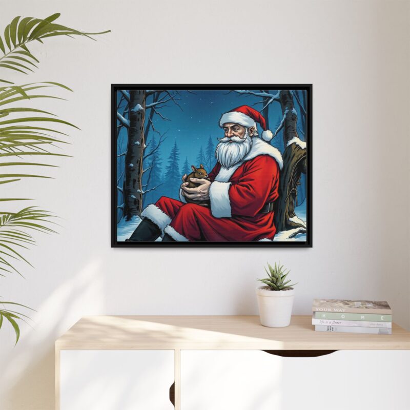 Canvas Art of Santa's Gentle Moment in the Snowy Woods - Image 124