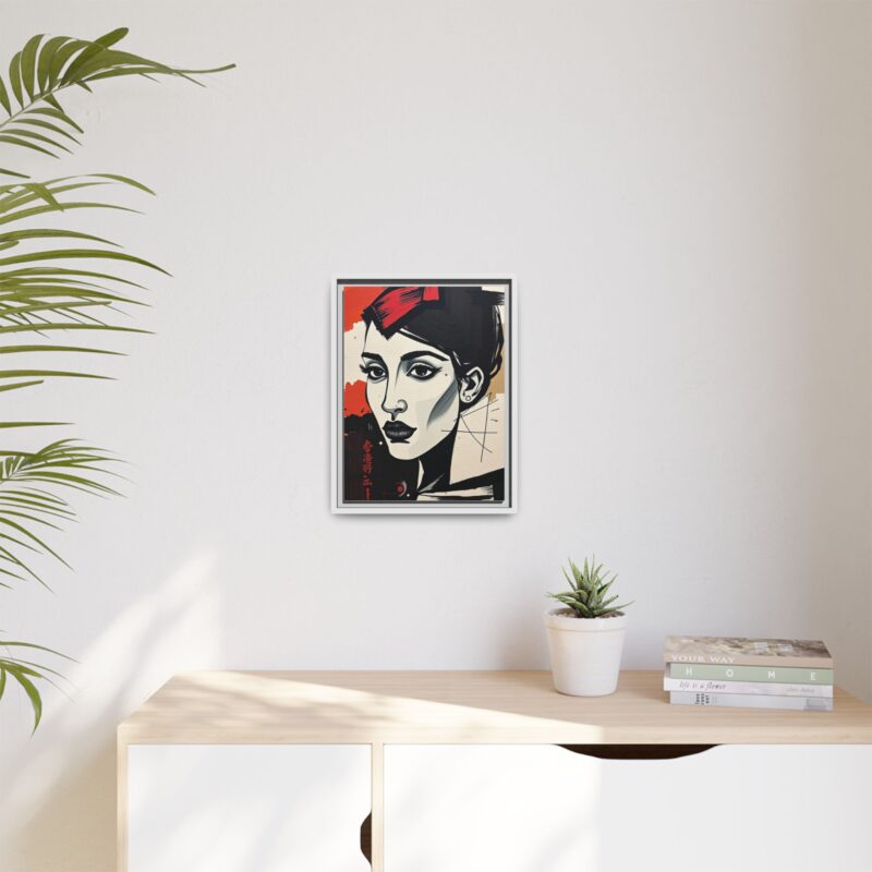 Wall Art Print of A black and white abstract portrait of a woman's face - Image 52