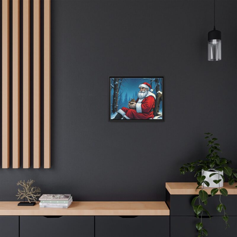 Canvas Art of Santa's Gentle Moment in the Snowy Woods - Image 17