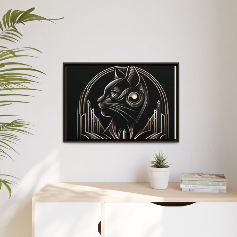 Elegant Art Deco Black Cat Canvas - Dark and Luxurious Wall Art Design - Image 31