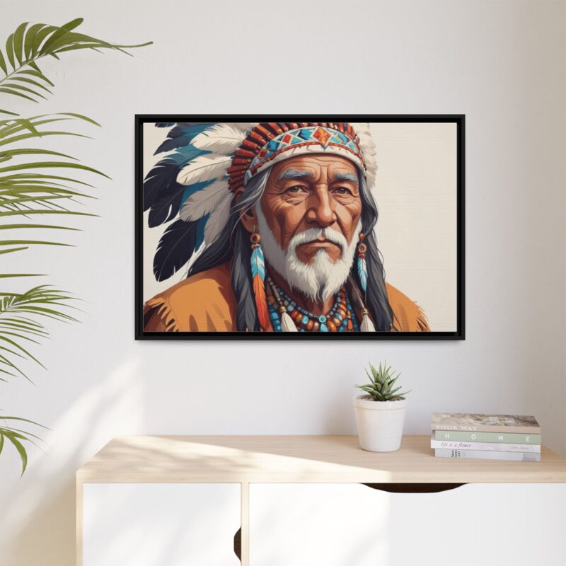 Matte Canvas, Framed elderly Native American man - Image 36