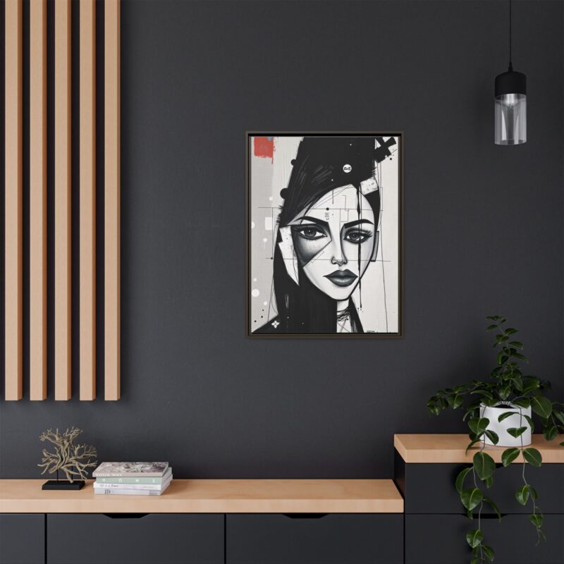 Canvas Art on An elegant and modern black-and-white abstract portrait - Image 69