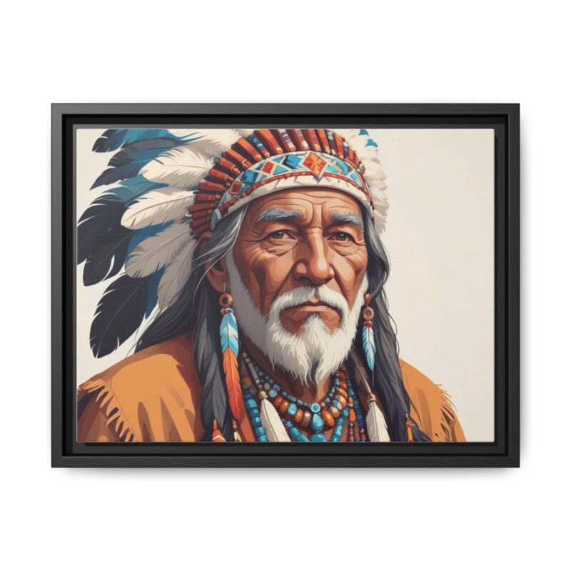 Matte Canvas, Framed elderly Native American man - Image 14