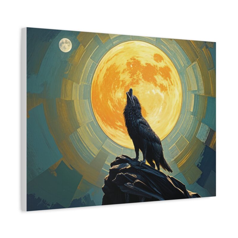 Wolf Howling at the Full Moon Canvas Print Wall Art - Image 18