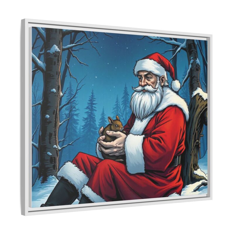 Canvas Art of Santa's Gentle Moment in the Snowy Woods - Image 131