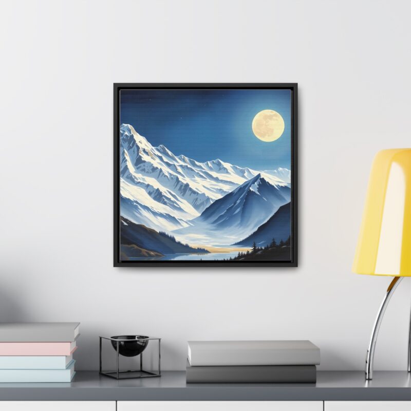 Canvas Wraps - Snow-Capped Mountains Under a Full Moon - Image 20