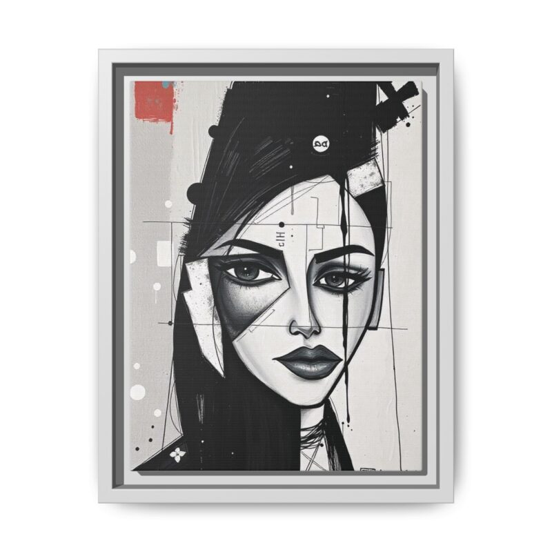 Canvas Art on An elegant and modern black-and-white abstract portrait - Image 34