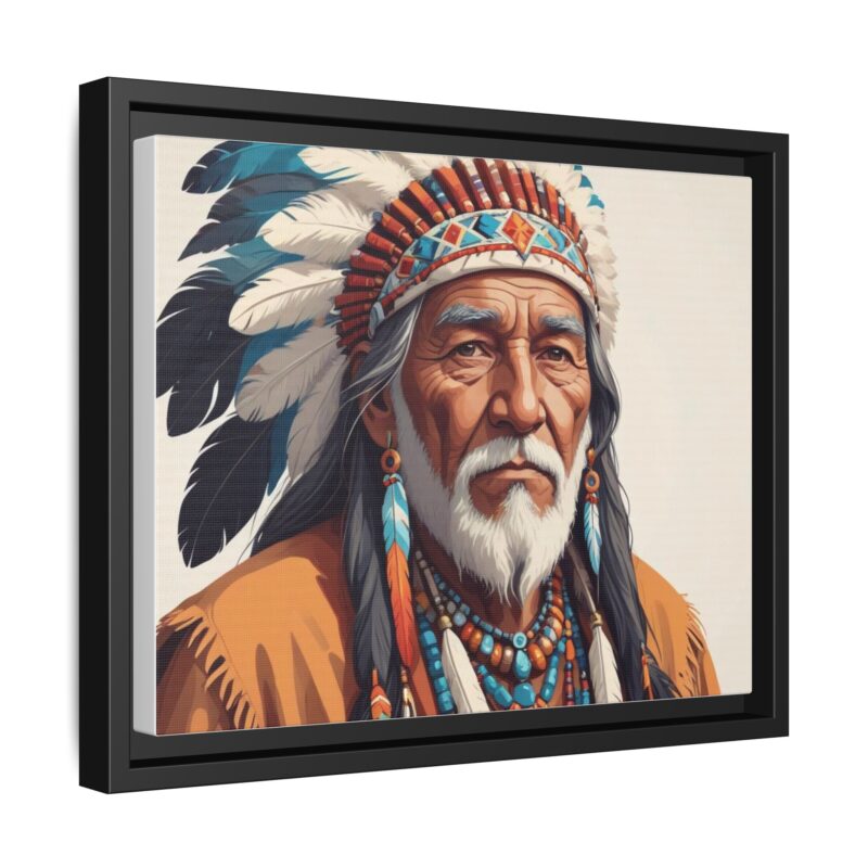 Matte Canvas, Framed elderly Native American man - Image 11