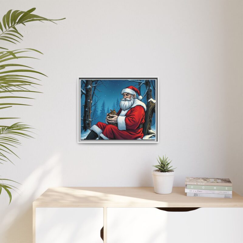 Canvas Art of Santa's Gentle Moment in the Snowy Woods - Image 72