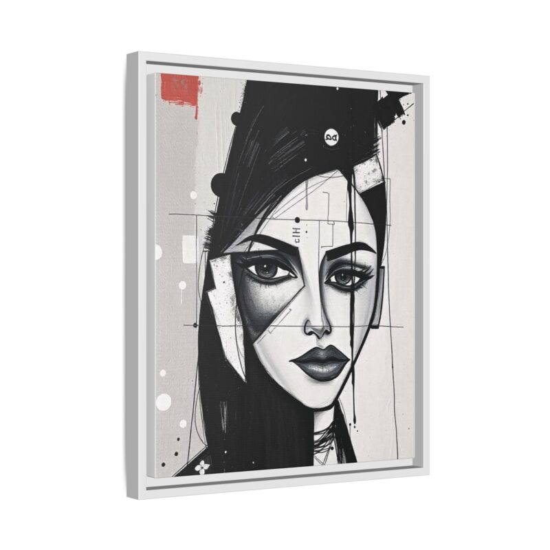 Canvas Art on An elegant and modern black-and-white abstract portrait - Image 59