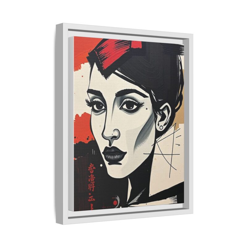 Wall Art Print of A black and white abstract portrait of a woman's face - Image 43