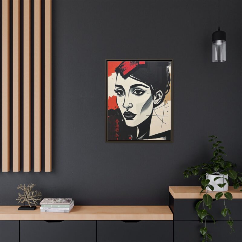 Wall Art Print of A black and white abstract portrait of a woman's face - Image 89