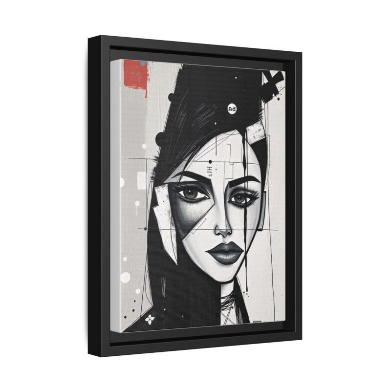 Canvas Art on An elegant and modern black-and-white abstract portrait - Image 7