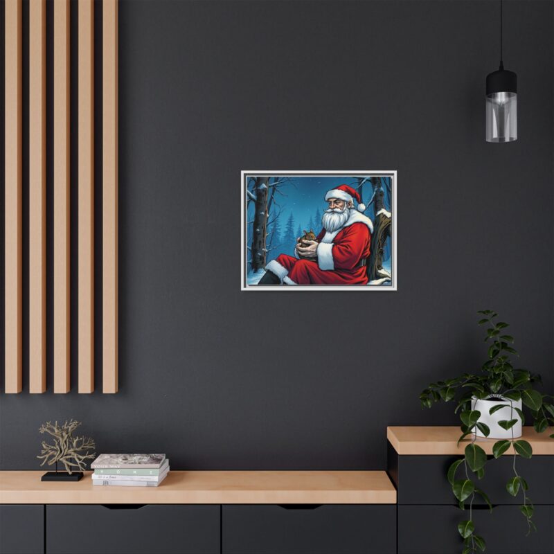 Canvas Art of Santa's Gentle Moment in the Snowy Woods - Image 77