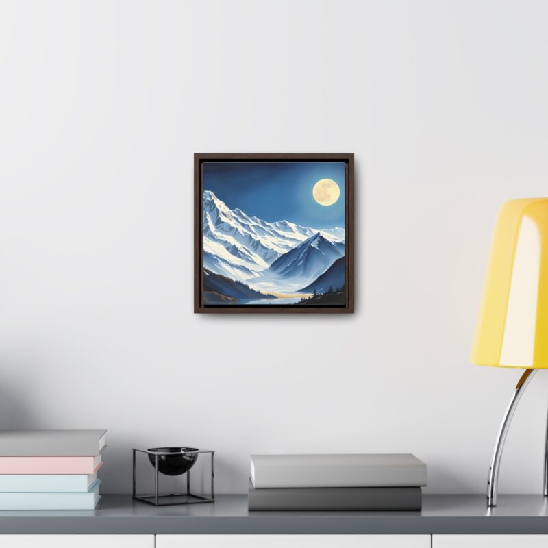Canvas Wraps - Snow-Capped Mountains Under a Full Moon - Image 8