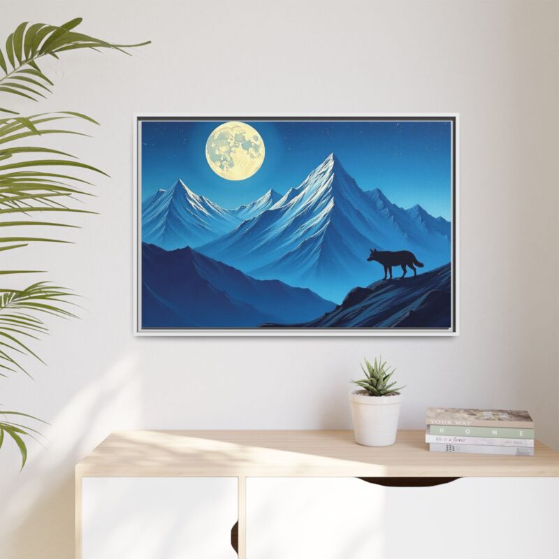 Canvas Wall Art: Moonlit Mountain Landscape - Image 104