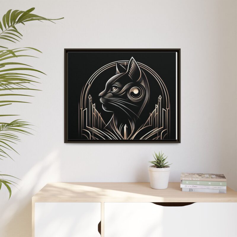 Elegant Art Deco Black Cat Canvas - Dark and Luxurious Wall Art Design - Image 51