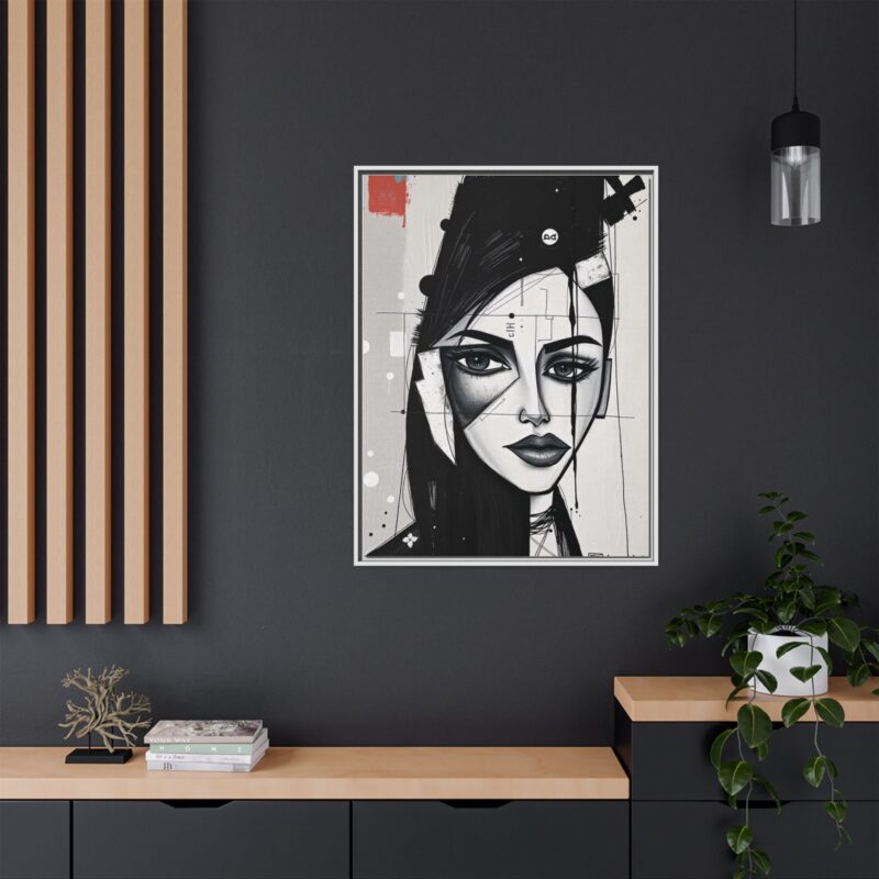 Canvas Art on An elegant and modern black-and-white abstract portrait - Image 81